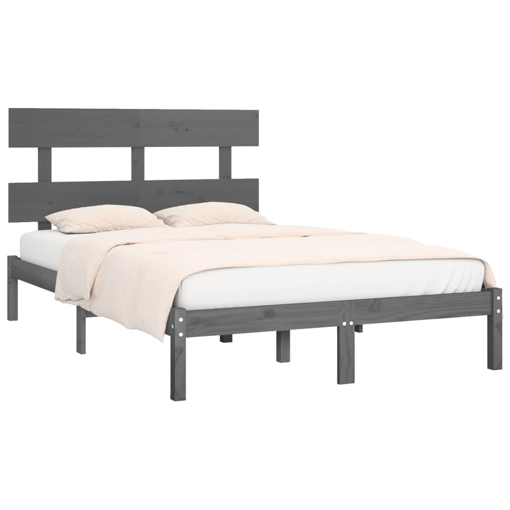 Estrutura de cama 200x200 cm madeira maciça branco