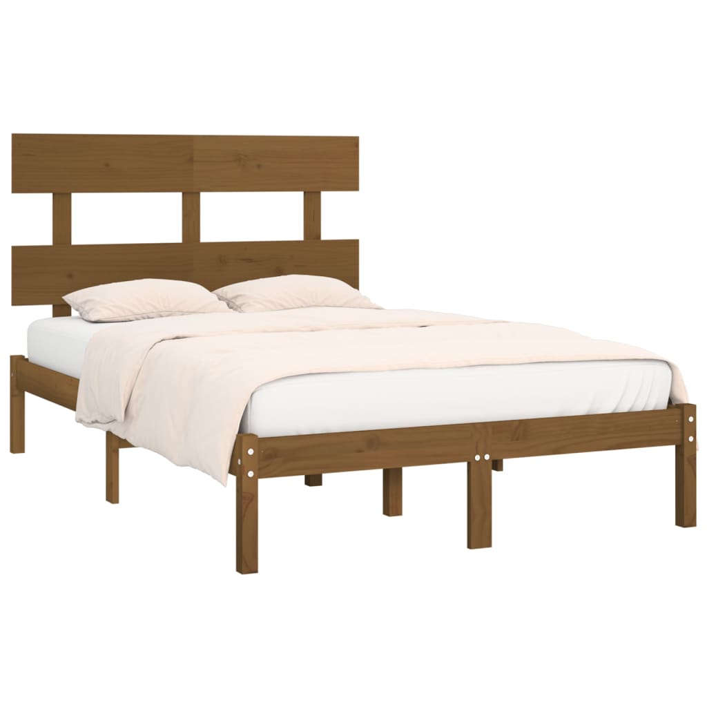 Estrutura de cama 200x200 cm madeira maciça branco
