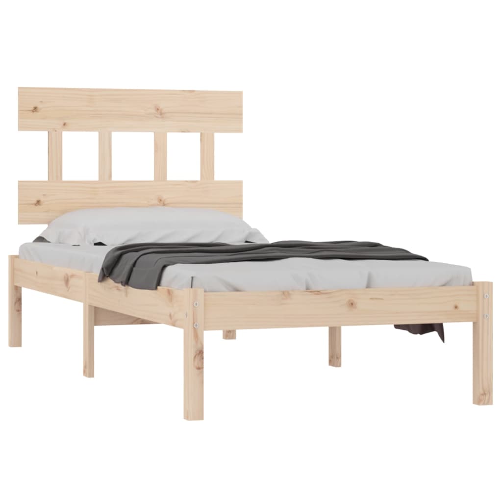 Estrutura de cama solteiro 90x190 cm madeira maciça branco
