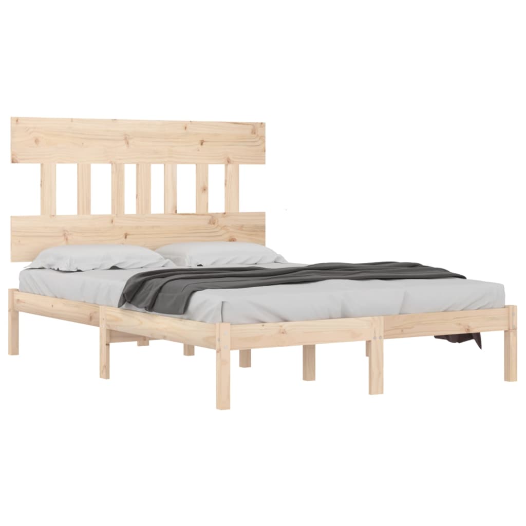 Estrutura cama pequena casal 120x190 cm pinho maciço branco