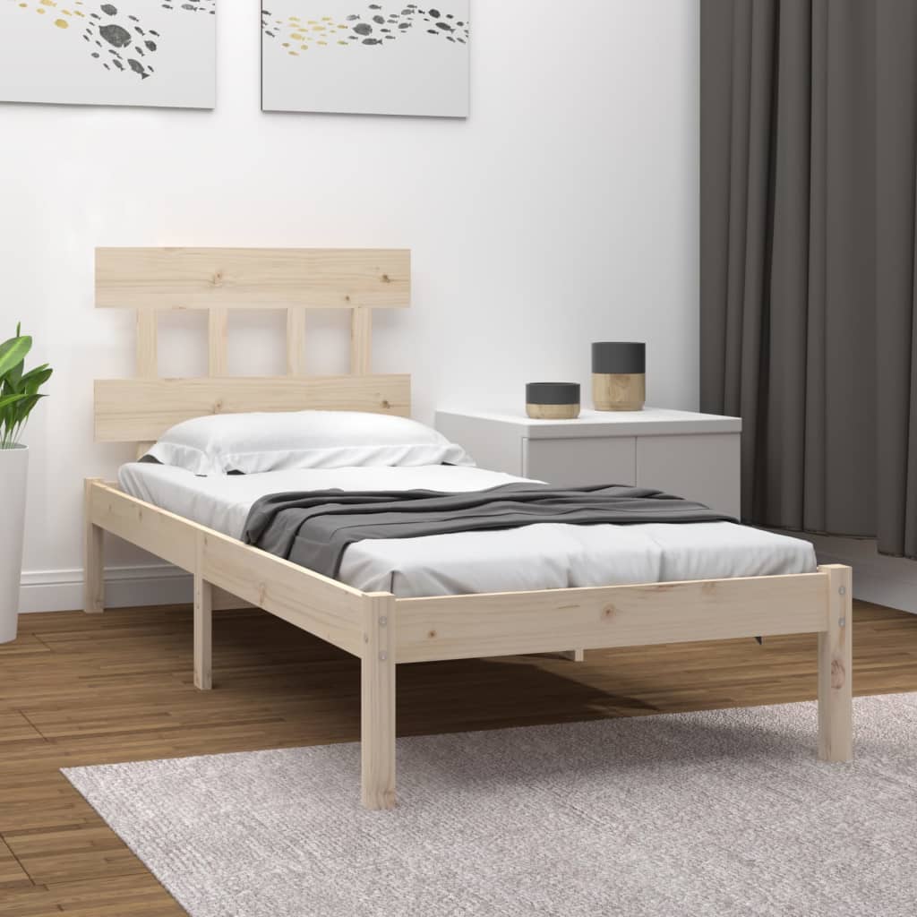 Estrutura de cama 90x200 cm madeira maciça branco
