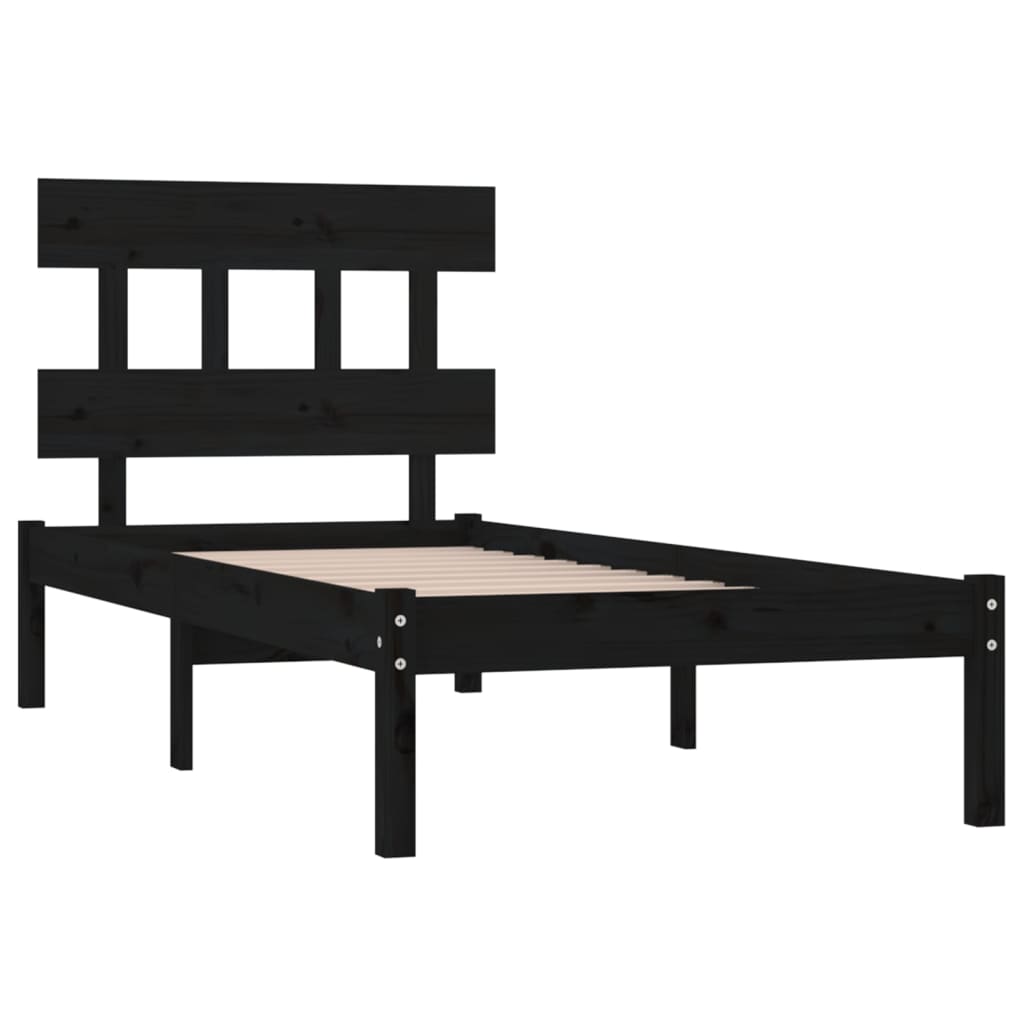 Estrutura de cama 100x200 cm madeira maciça branco