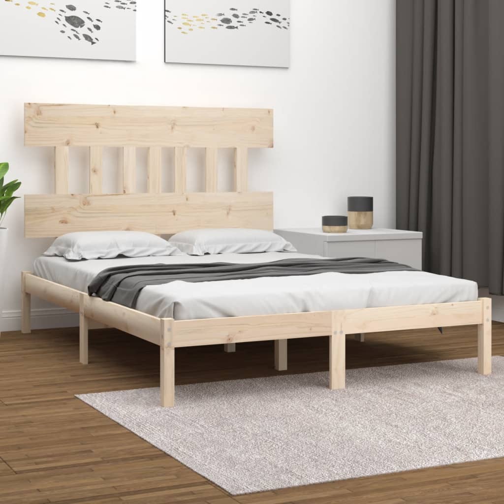 Estrutura de cama 120x200 cm madeira maciça branco