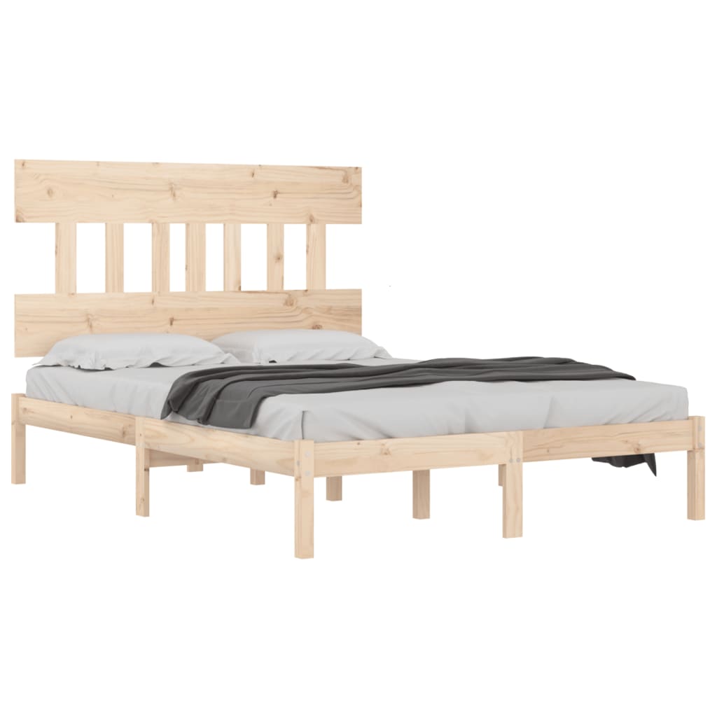 Estrutura de cama super king pinho maciço 180x200 cm branco