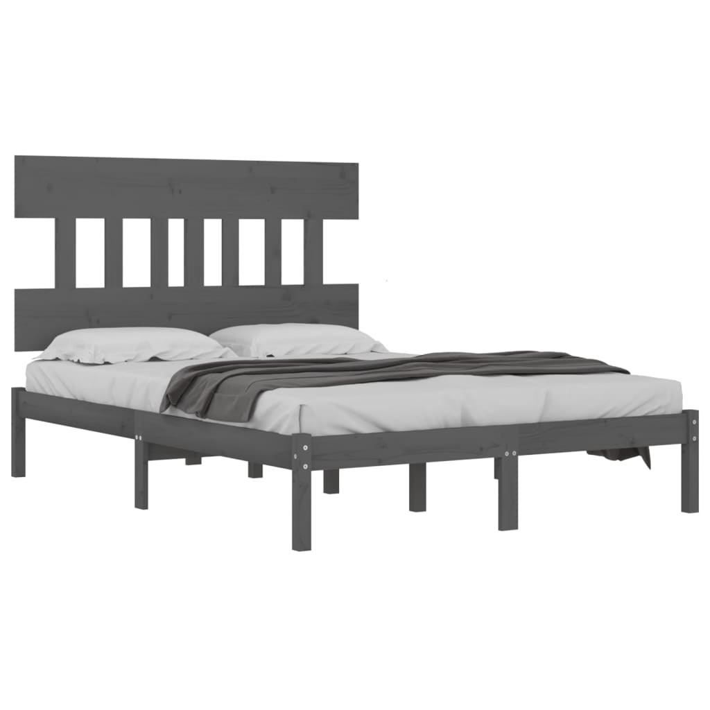 Estrutura de cama 200x200 cm madeira maciça branco