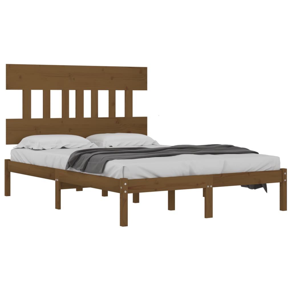 Estrutura de cama 200x200 cm madeira maciça branco