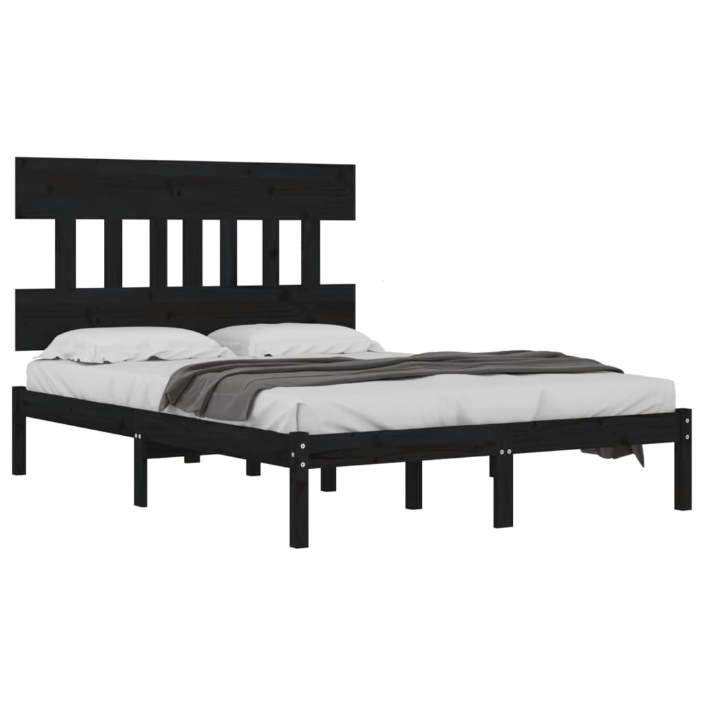 Estrutura de cama 200x200 cm madeira maciça branco
