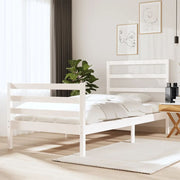 Cama sem colchão 75x190 cm madeira de pinho maciça branco