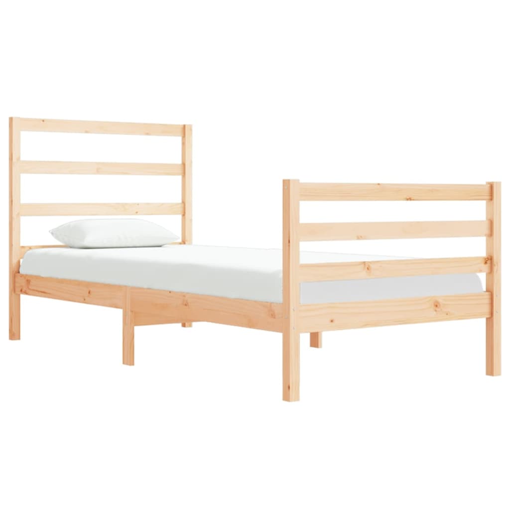 Estrutura de cama solteiro 90x190 cm pinho maciço branco