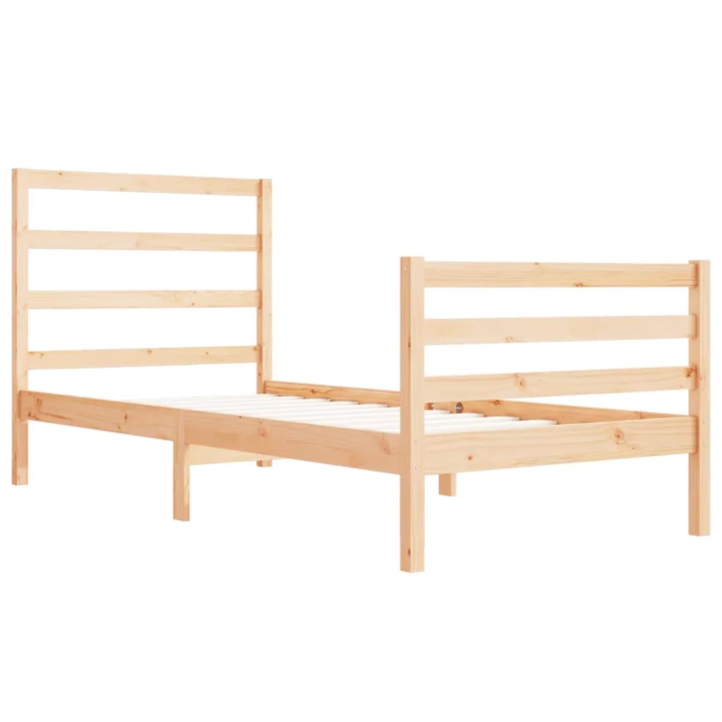 Estrutura de cama solteiro 90x190 cm pinho maciço branco
