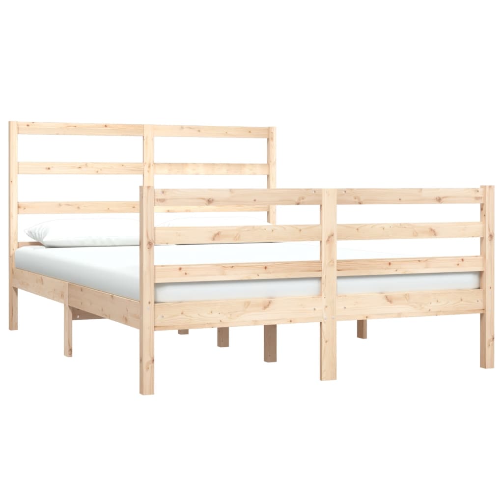 Estrutura de cama pequena casal 120x190 cm pinho maciço branco