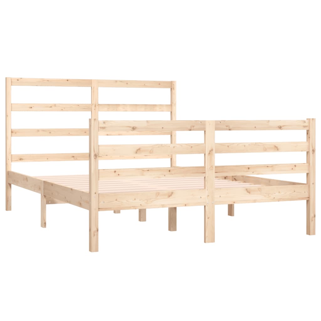 Estrutura de cama pequena casal 120x190 cm pinho maciço branco