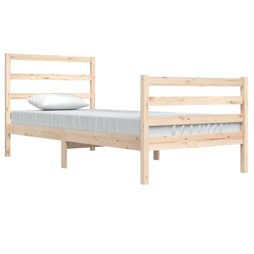 Estrutura de cama 90x200 cm pinho maciço branco