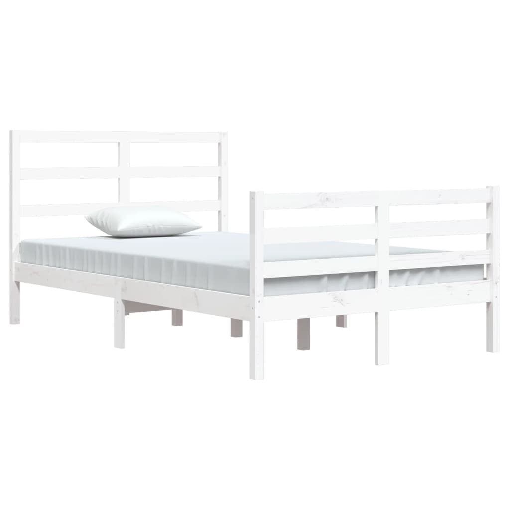 Estrutura de cama 120x200 cm pinho maciço branco