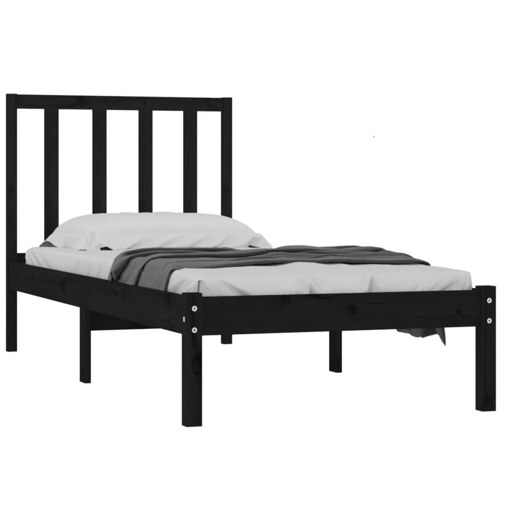 Estrutura de cama pequena solteiro 75x190cm pinho maciço branco