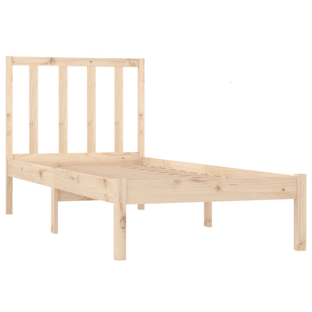 Estrutura de cama pequena solteiro 75x190cm pinho maciço branco