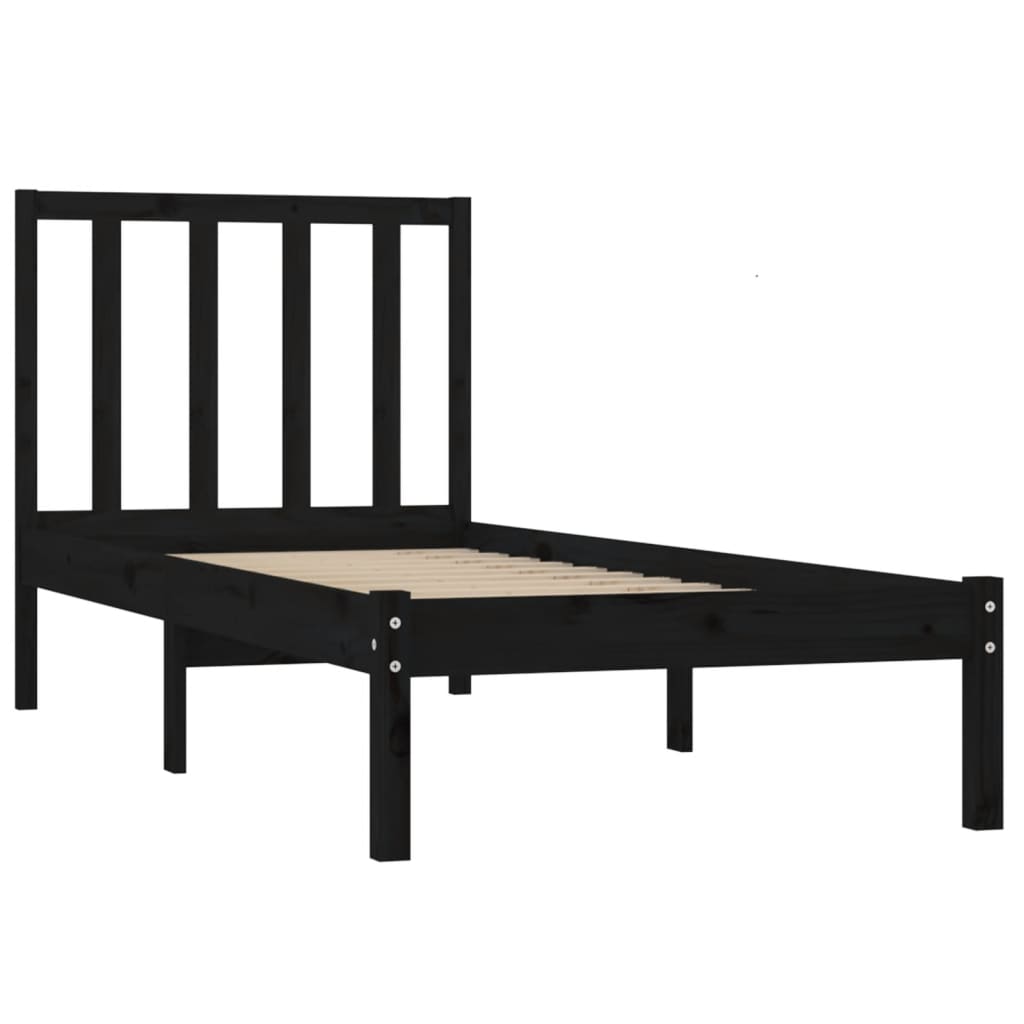 Estrutura de cama pequena solteiro 75x190cm pinho maciço branco