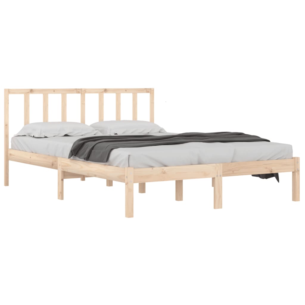 Estrutura de cama casal 135x190 cm pinho maciço branco