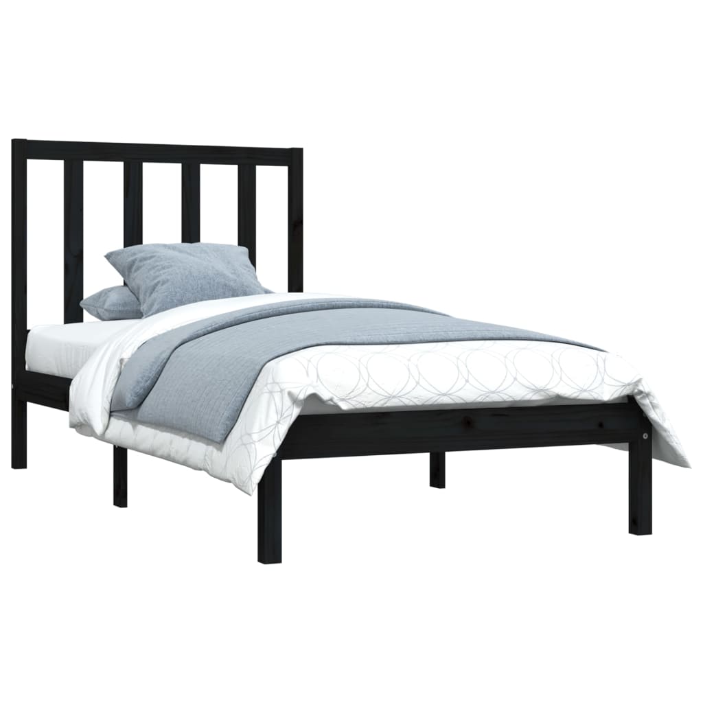 Estrutura de cama pequena solteiro 75x190cm pinho maciço branco