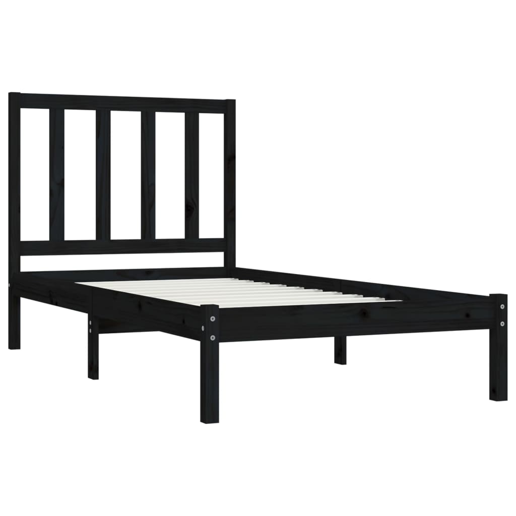 Estrutura de cama pequena solteiro 75x190cm pinho maciço branco
