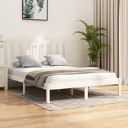 Estrutura de cama casal 135x190 cm pinho maciço branco