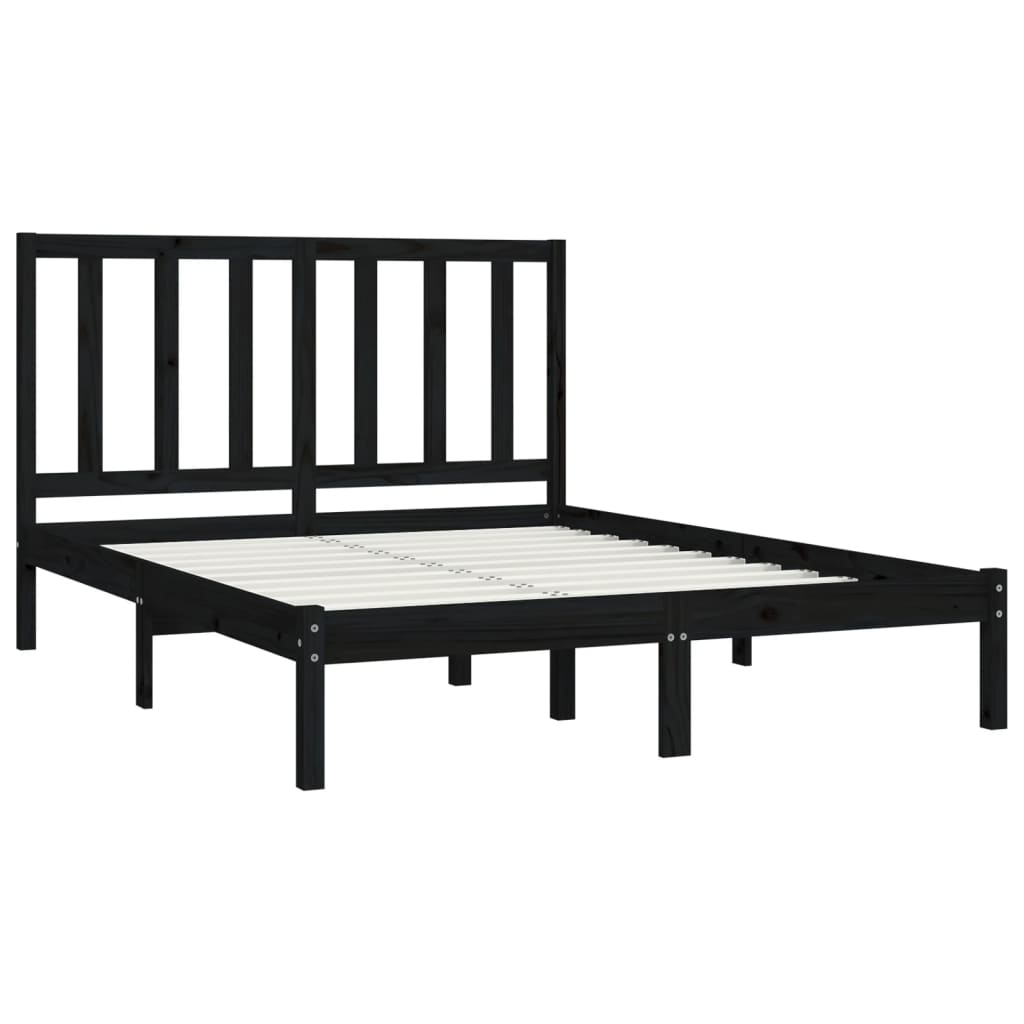Estrutura de cama 140x190 cm madeira de pinho maciça branco