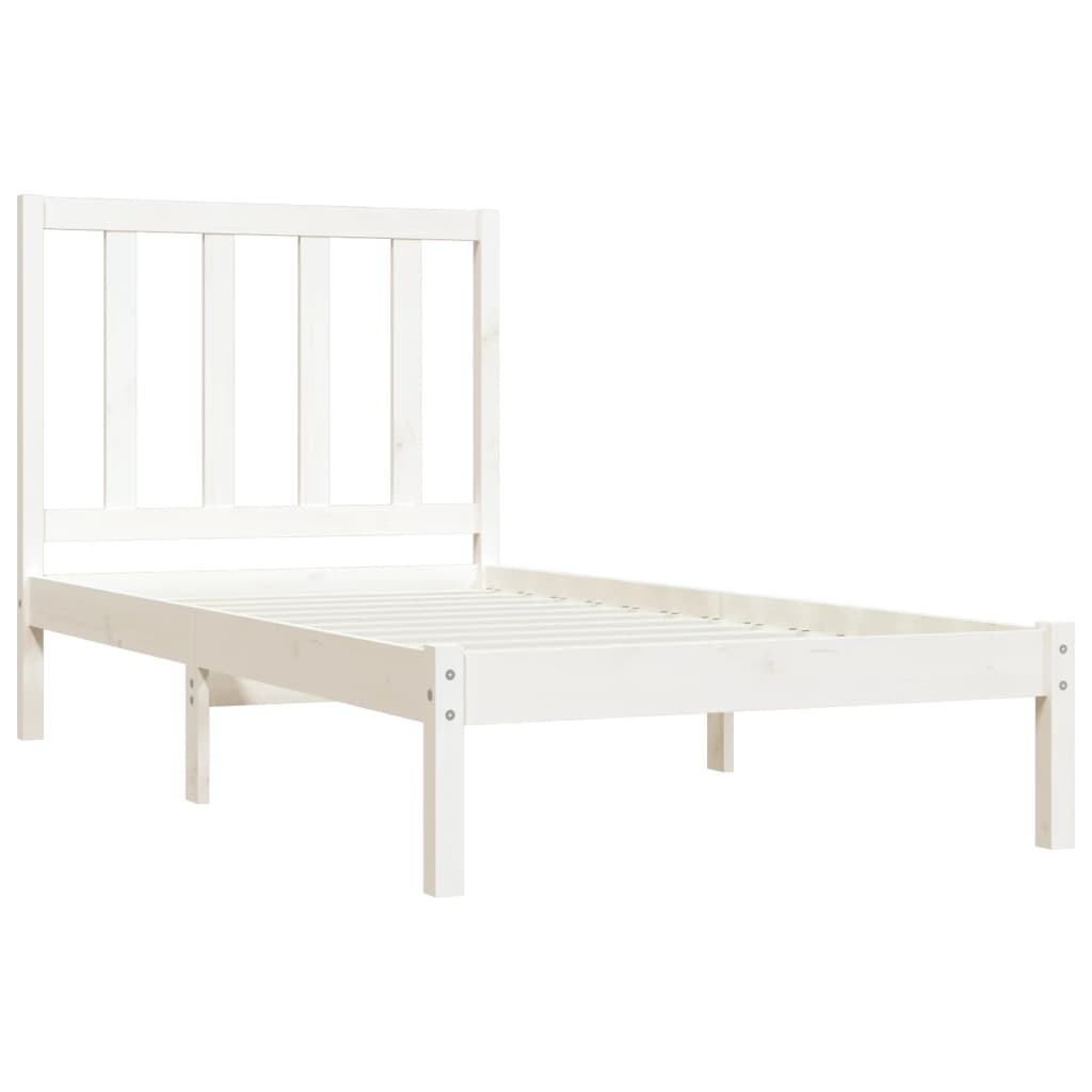 Estrutura de cama 100x200 cm pinho maciço branco