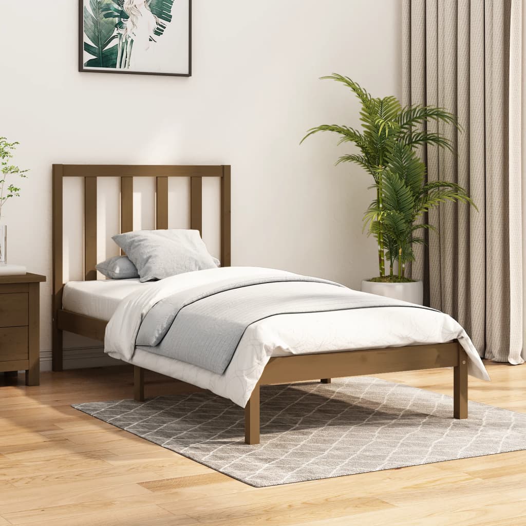 Estrutura de cama 100x200 cm pinho maciço branco