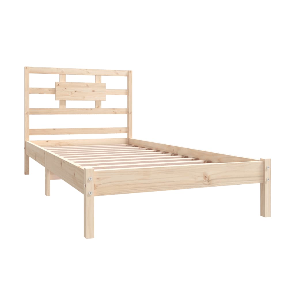 Estrutura de cama solteiro 90x190 cm madeira maciça branco