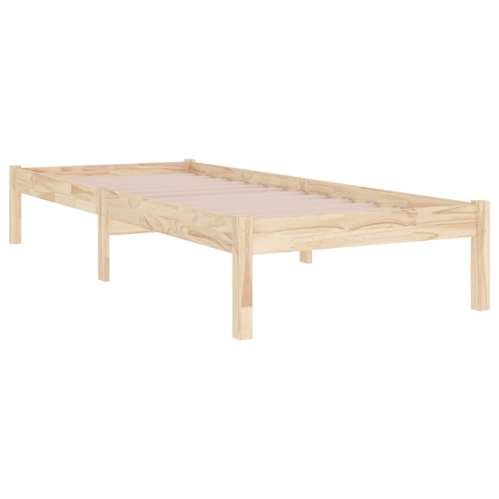 Estrutura de cama solteiro 90x190 cm madeira maciça branco
