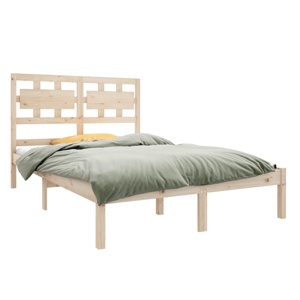 Estrutura cama pequena casal 120x190 cm pinho maciço branco