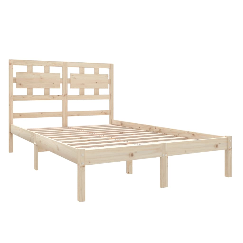 Estrutura cama pequena casal 120x190 cm pinho maciço branco
