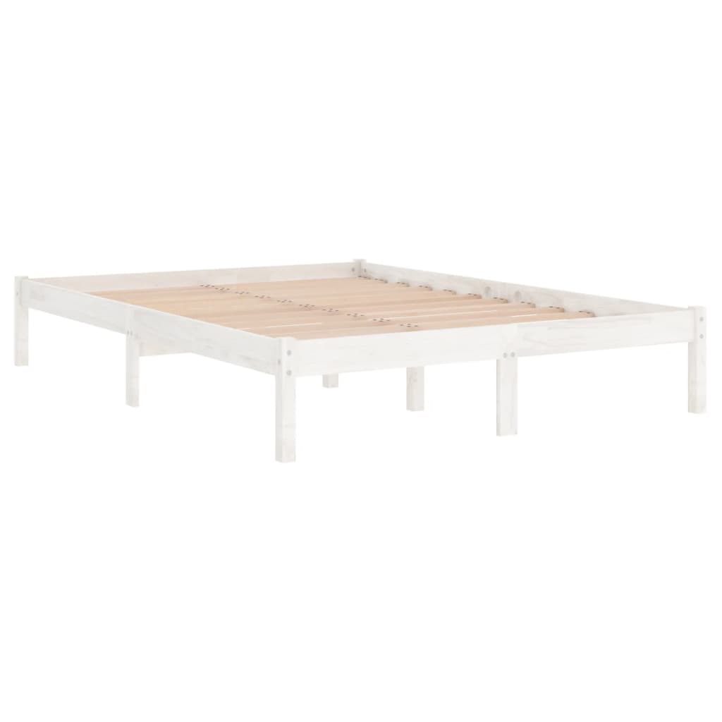 Estrutura cama pequena casal 120x190 cm pinho maciço branco