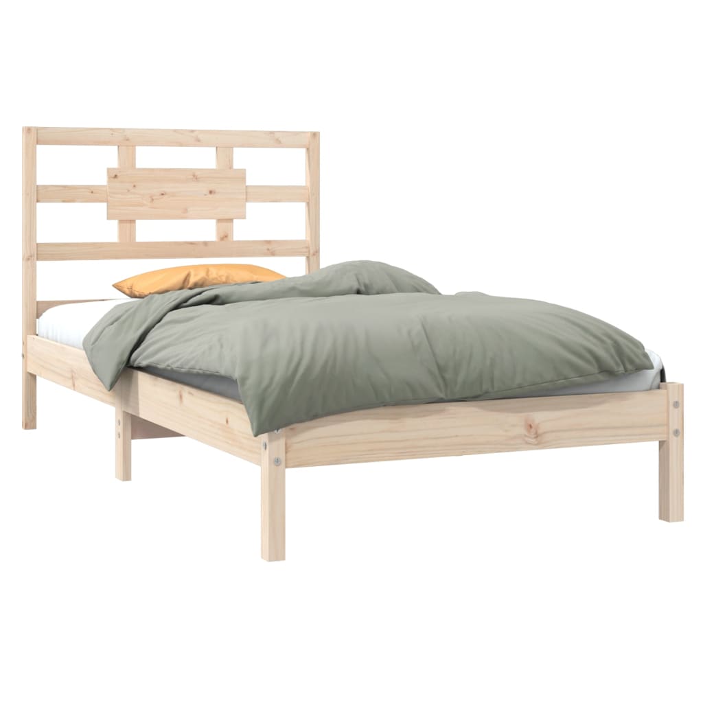Estrutura de cama 90x200 cm madeira maciça branco