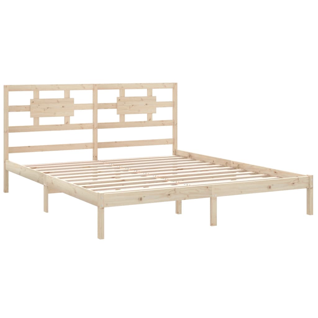 Estrutura de cama 200x200 cm madeira maciça branco