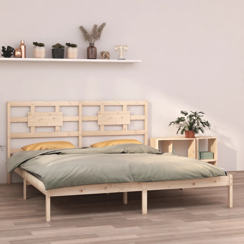 Estrutura de cama 200x200 cm madeira maciça branco
