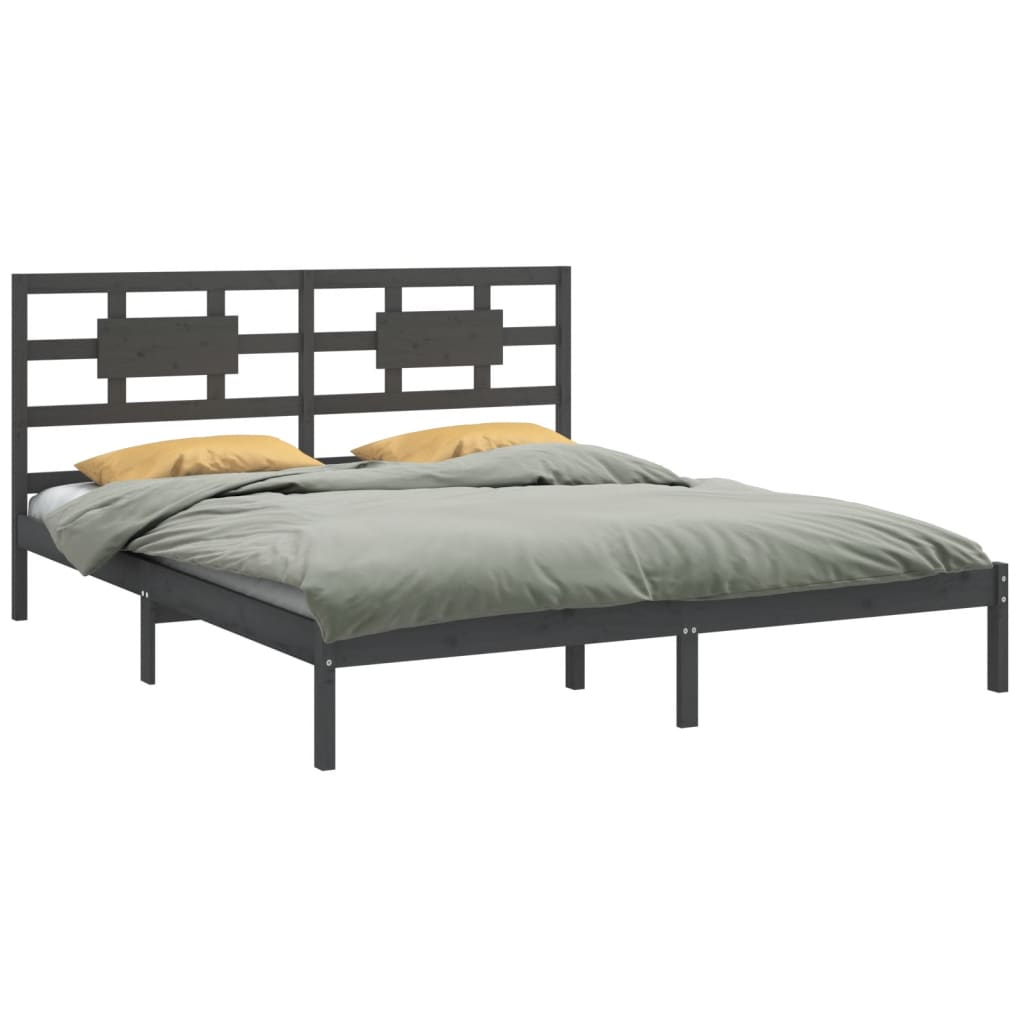 Estrutura de cama 200x200 cm madeira maciça branco
