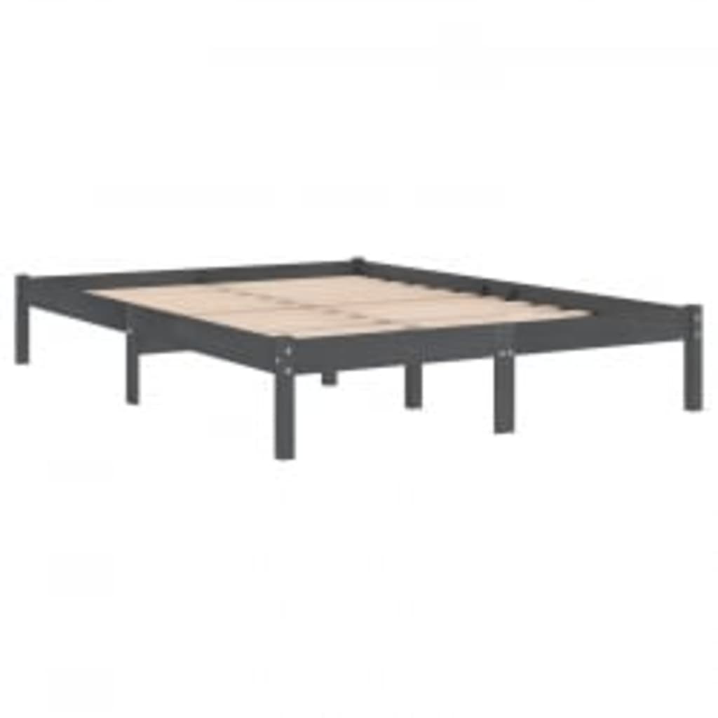 Estrutura de cama 200x200 cm madeira maciça branco