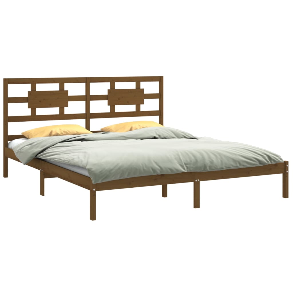 Estrutura de cama 200x200 cm madeira maciça branco