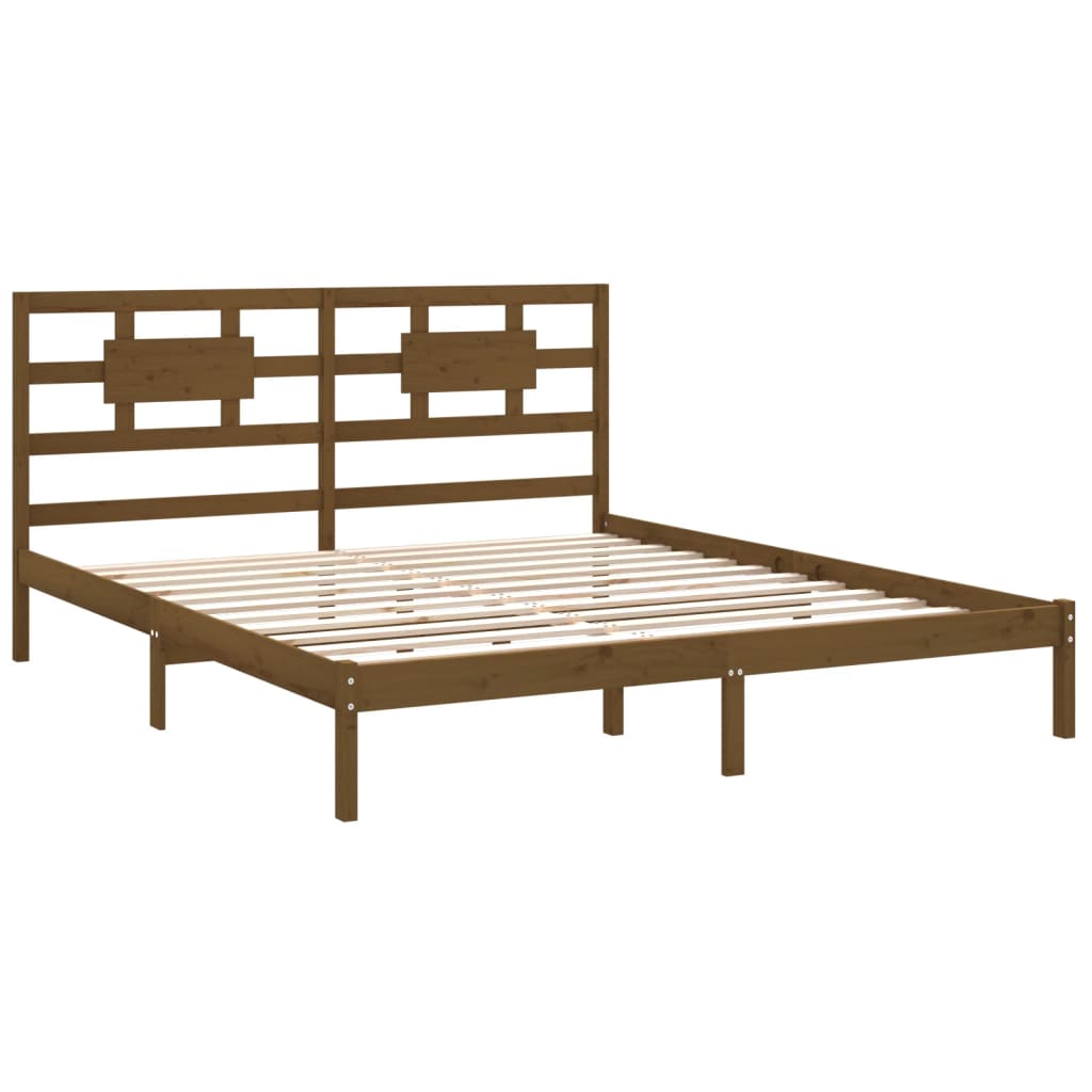 Estrutura de cama 200x200 cm madeira maciça branco