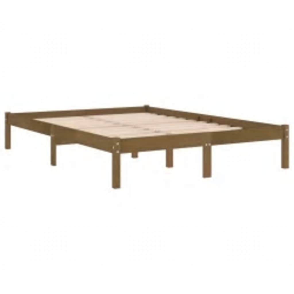Estrutura de cama 200x200 cm madeira maciça branco