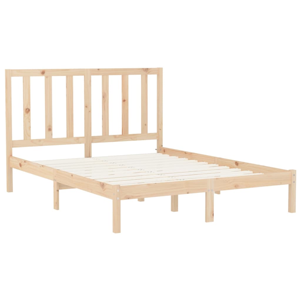 Estrutura de cama 160x200 cm madeira maciça branco