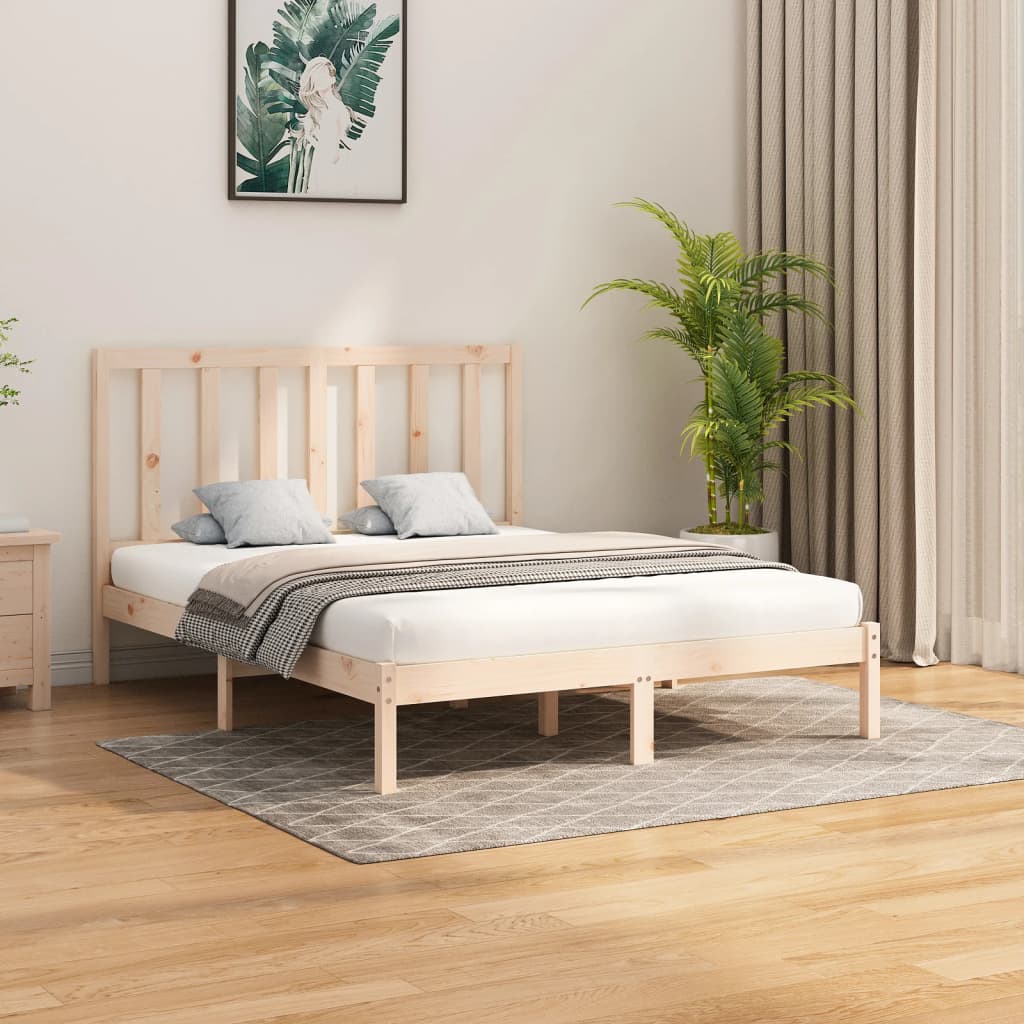 Estrutura de cama 160x200 cm madeira maciça branco