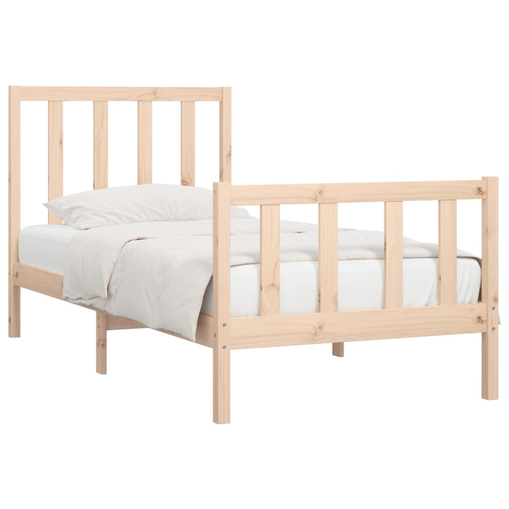 Estrutura de cama 100x200 cm madeira maciça branco