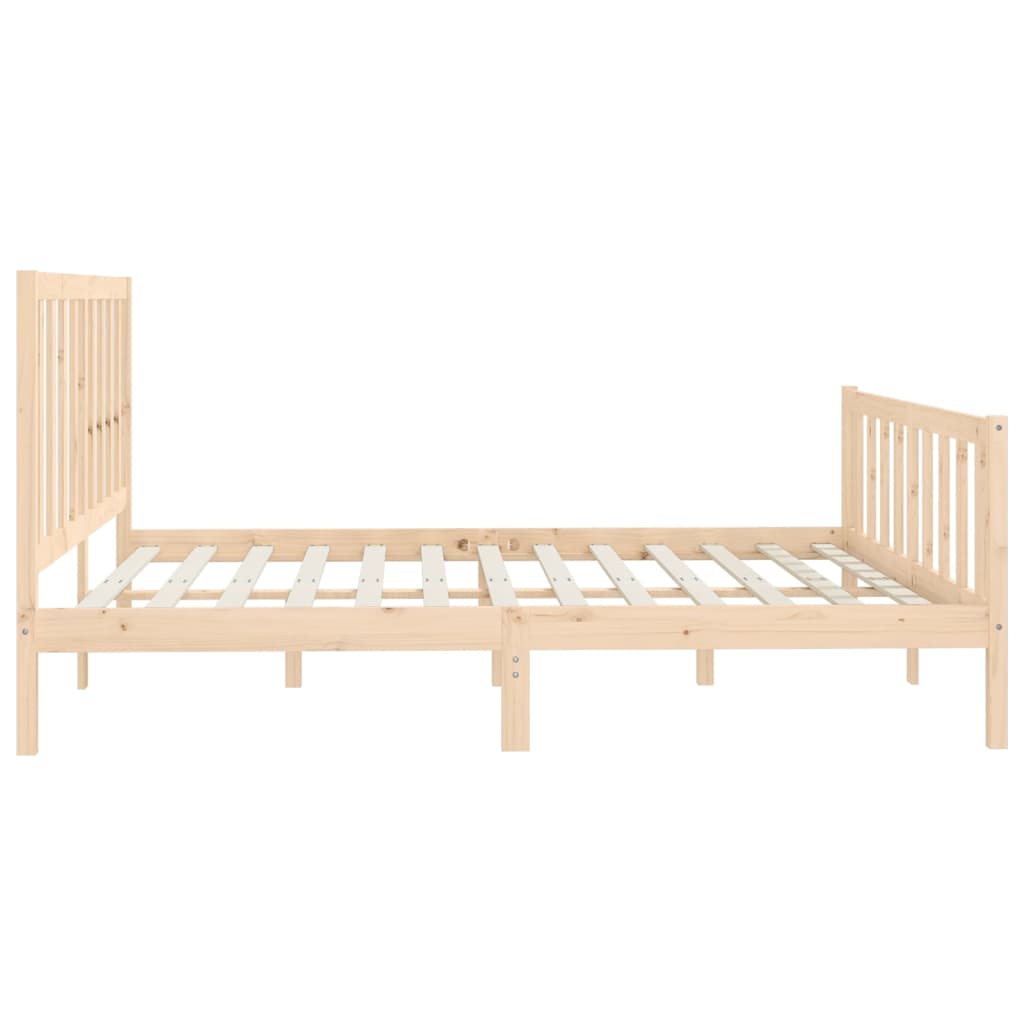 Estrutura de cama 200x200 cm madeira maciça branco