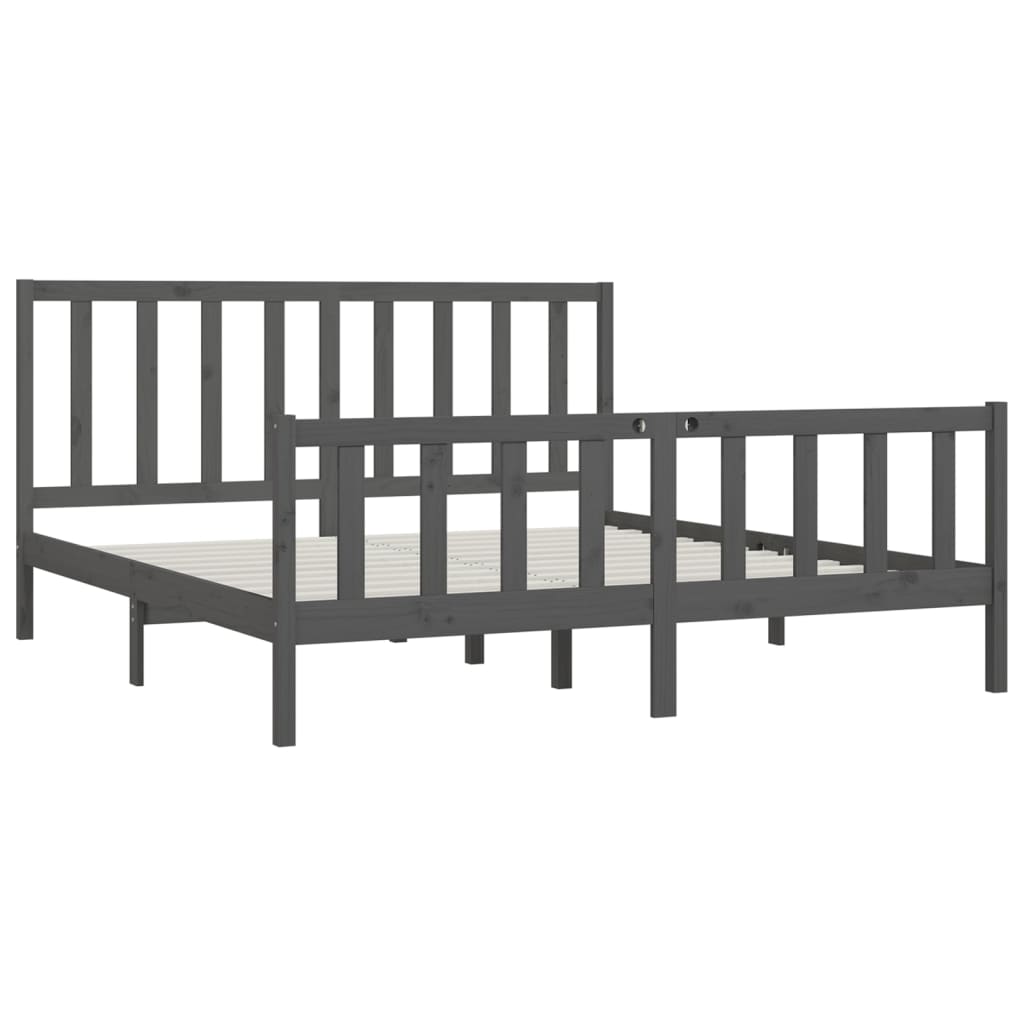 Estrutura de cama 200x200 cm madeira maciça branco