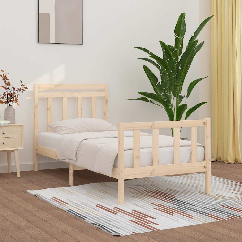 Estrutura de cama 100x200 cm pinho maciço branco