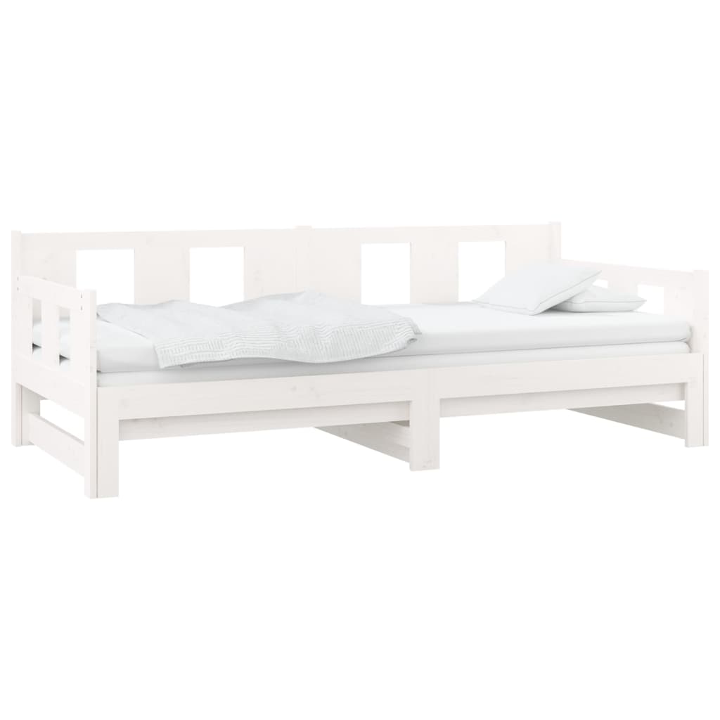 Estrutura sofá-cama de puxar 2x(80x200) cm pinho maciço branco