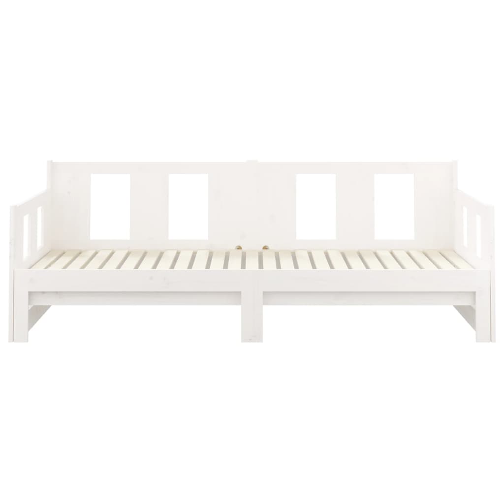 Estrutura sofá-cama de puxar 2x(80x200) cm pinho maciço branco