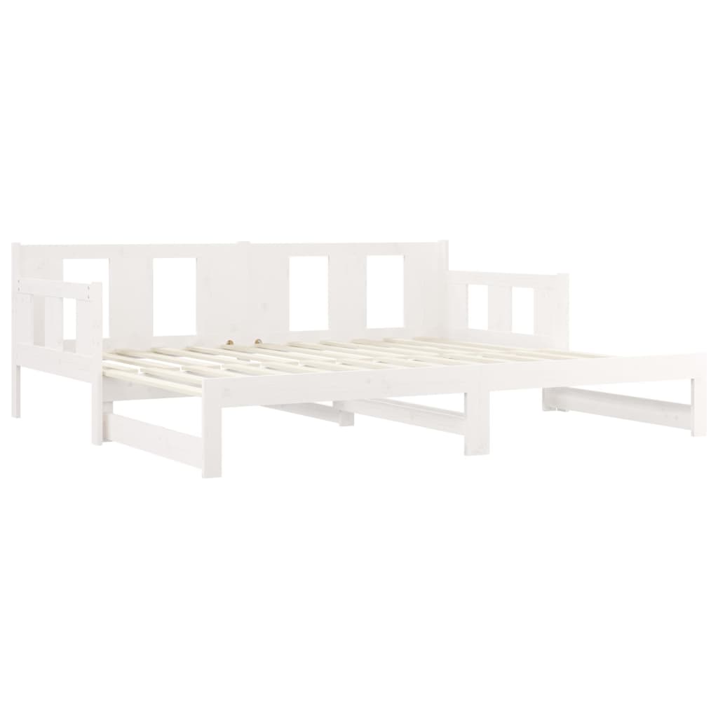 Estrutura sofá-cama de puxar 2x(80x200) cm pinho maciço branco